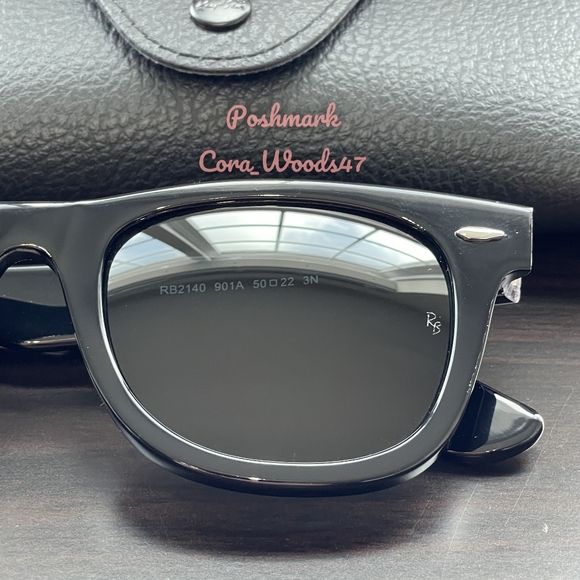 Ray Ban Wayfarer Black Lenses RB2140 Black Frame 50 / 54 Unisex New - Picture 4 of 15